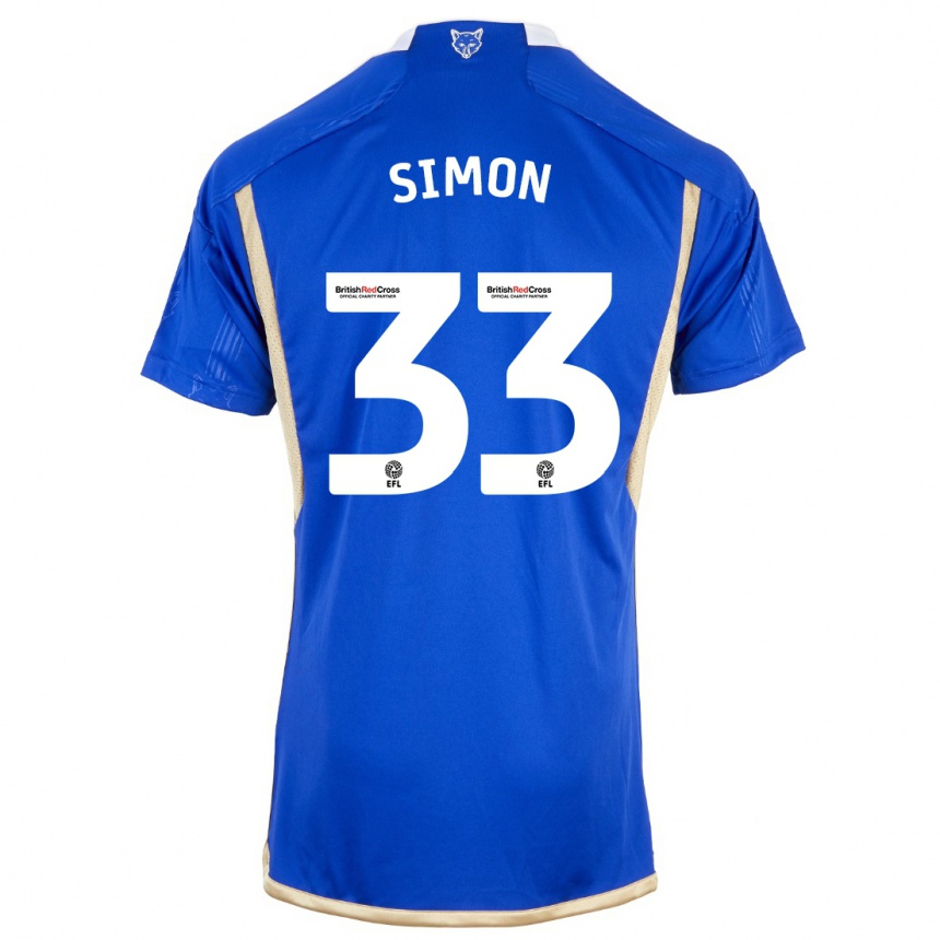 Hombre Fútbol Camiseta Erin Simon #33 Azul Real 1ª Equipación 2023/24 México