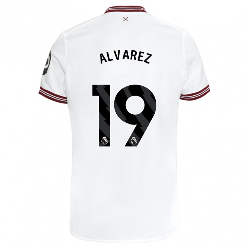 Hombre Fútbol Camiseta Edson Alvarez #19 Blanco 2ª Equipación 2023/24 México