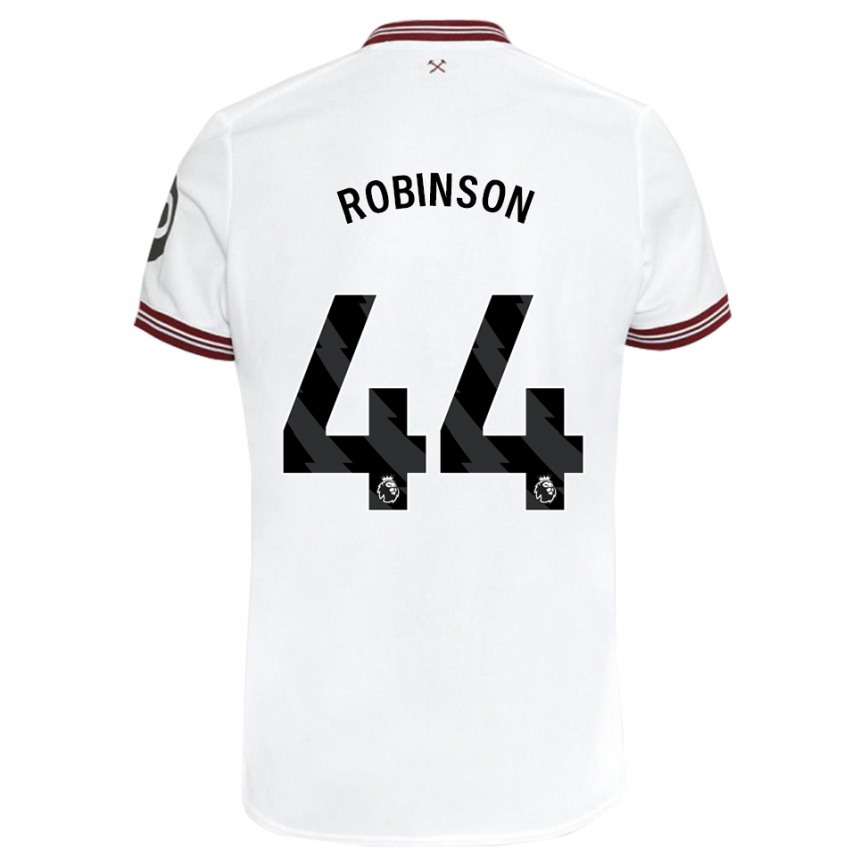 Hombre Fútbol Camiseta Junior Robinson #44 Blanco 2ª Equipación 2023/24 México