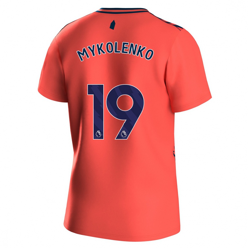 Hombre Fútbol Camiseta Vitaliy Mykolenko #19 Coralino 2ª Equipación 2023/24 México