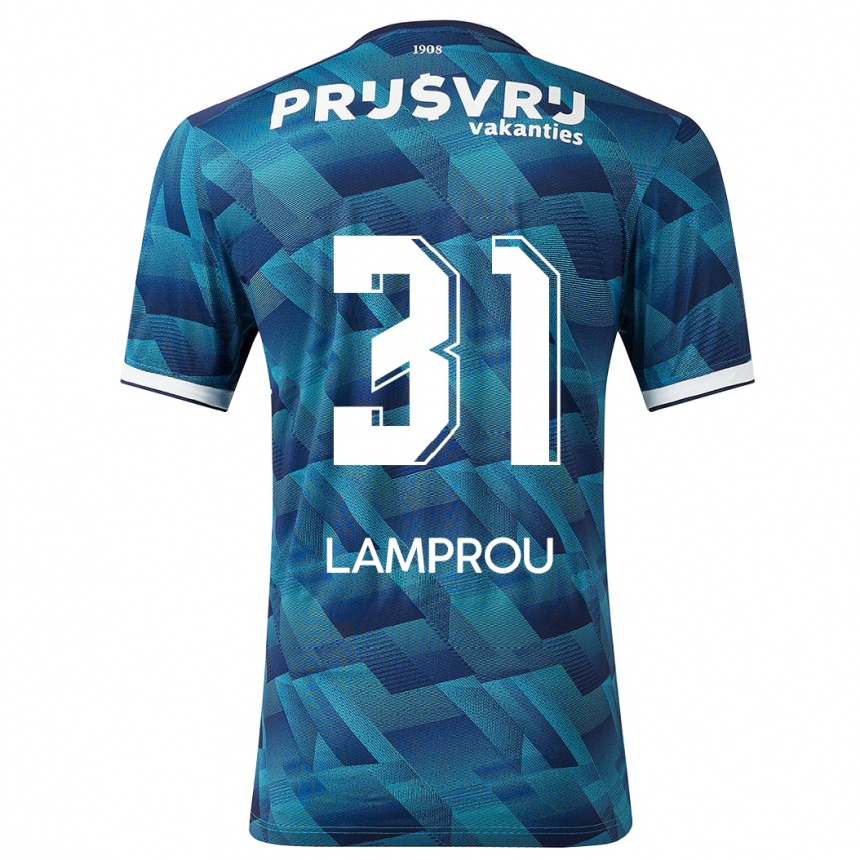 Hombre Fútbol Camiseta Kostas Lamprou #31 Azul 2ª Equipación 2023/24 México