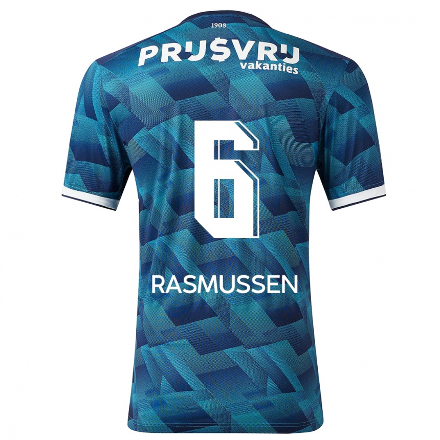 Hombre Fútbol Camiseta Jacob Rasmussen #6 Azul 2ª Equipación 2023/24 México