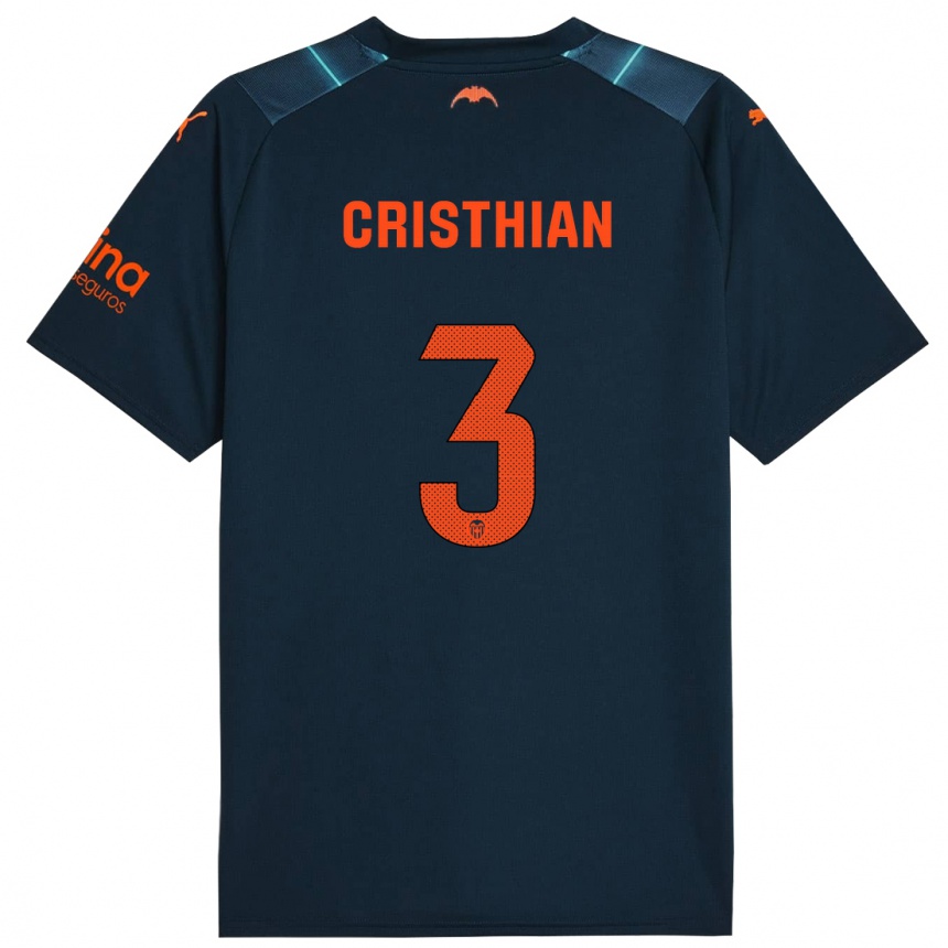 Hombre Fútbol Camiseta Cristhian Mosquera #3 Azul Marino 2ª Equipación 2023/24 México