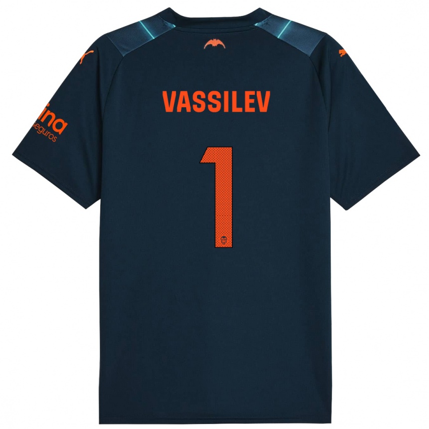 Hombre Fútbol Camiseta David Vassilev #1 Azul Marino 2ª Equipación 2023/24 México