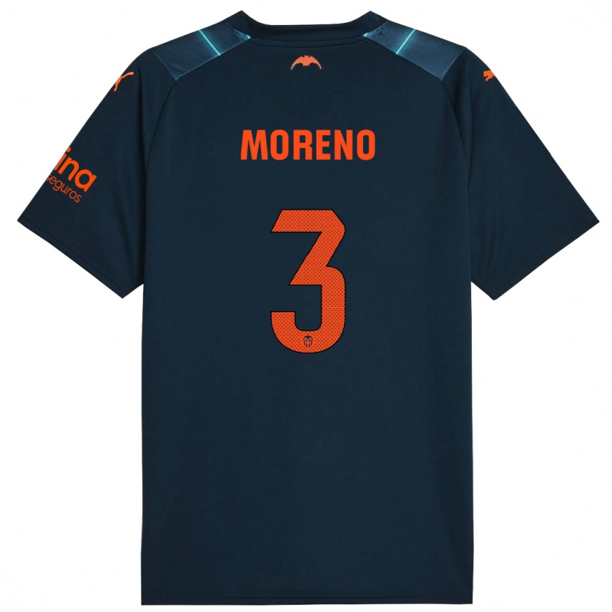 Hombre Fútbol Camiseta Diego Moreno #3 Azul Marino 2ª Equipación 2023/24 México