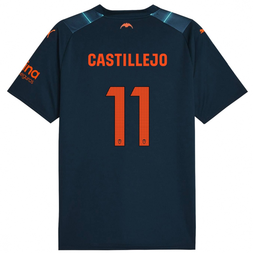 Hombre Fútbol Camiseta Samu Castillejo #11 Azul Marino 2ª Equipación 2023/24 México