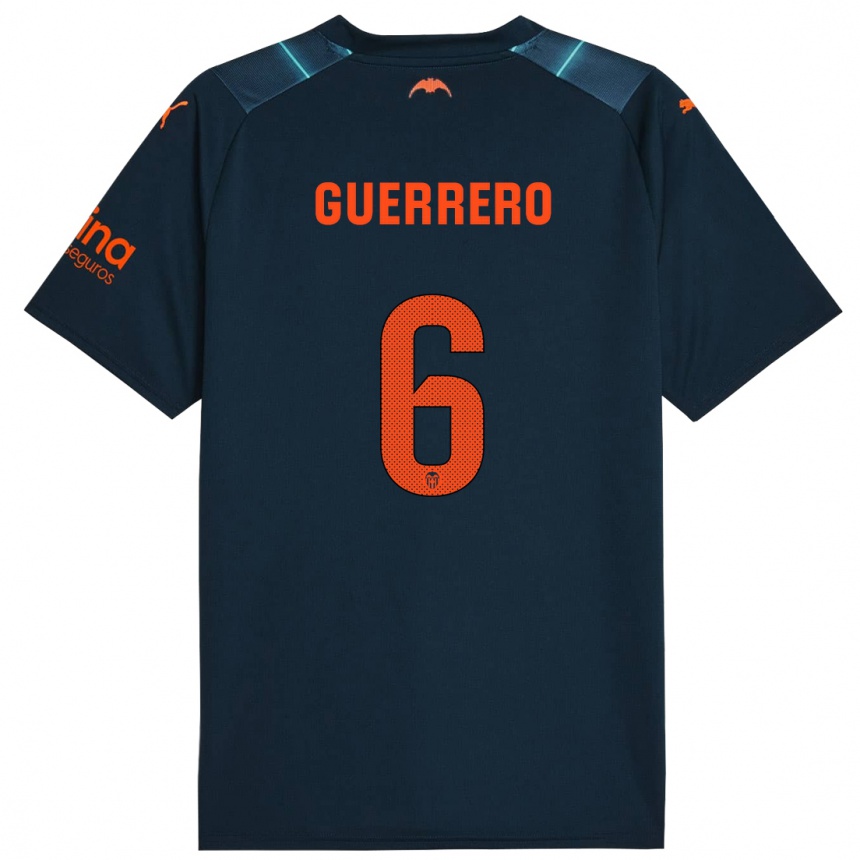 Hombre Fútbol Camiseta Paula Guerrero #6 Azul Marino 2ª Equipación 2023/24 México