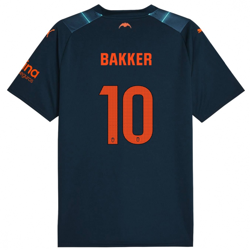 Hombre Fútbol Camiseta Linda Bakker #10 Azul Marino 2ª Equipación 2023/24 México