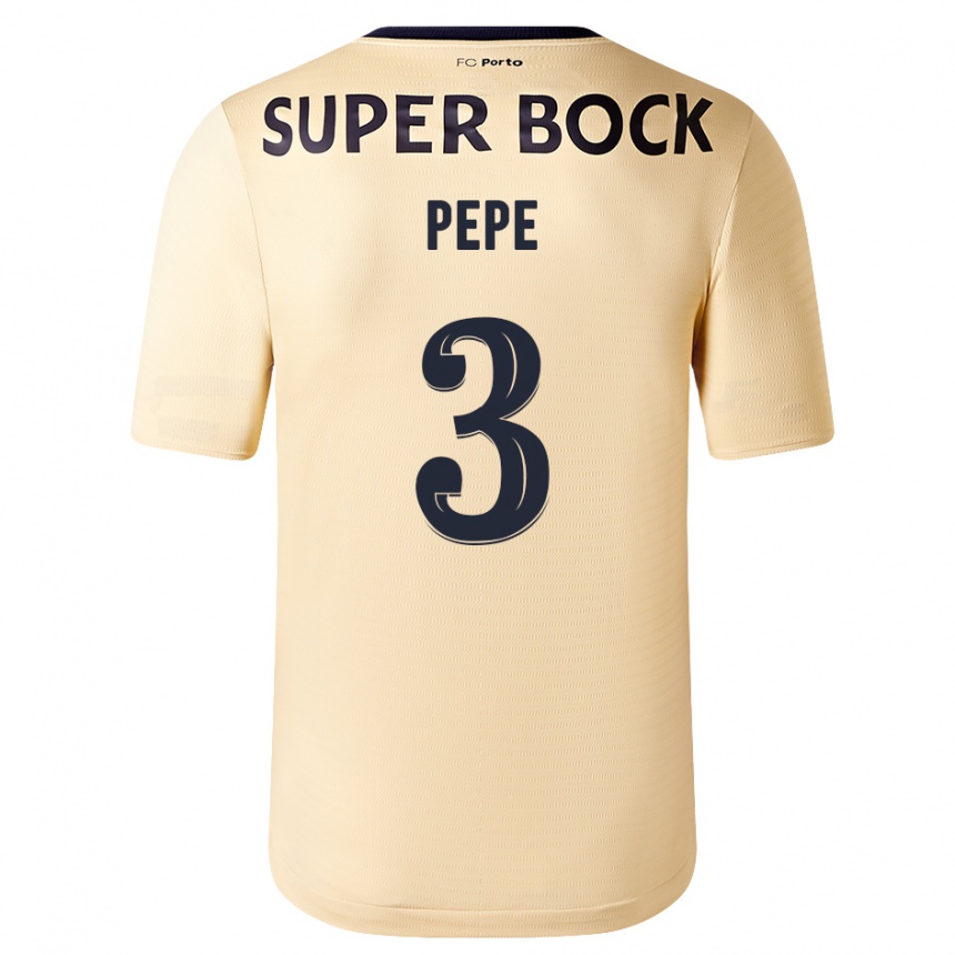 Hombre Fútbol Camiseta Pepe #3 Beige-Dorado 2ª Equipación 2023/24 México