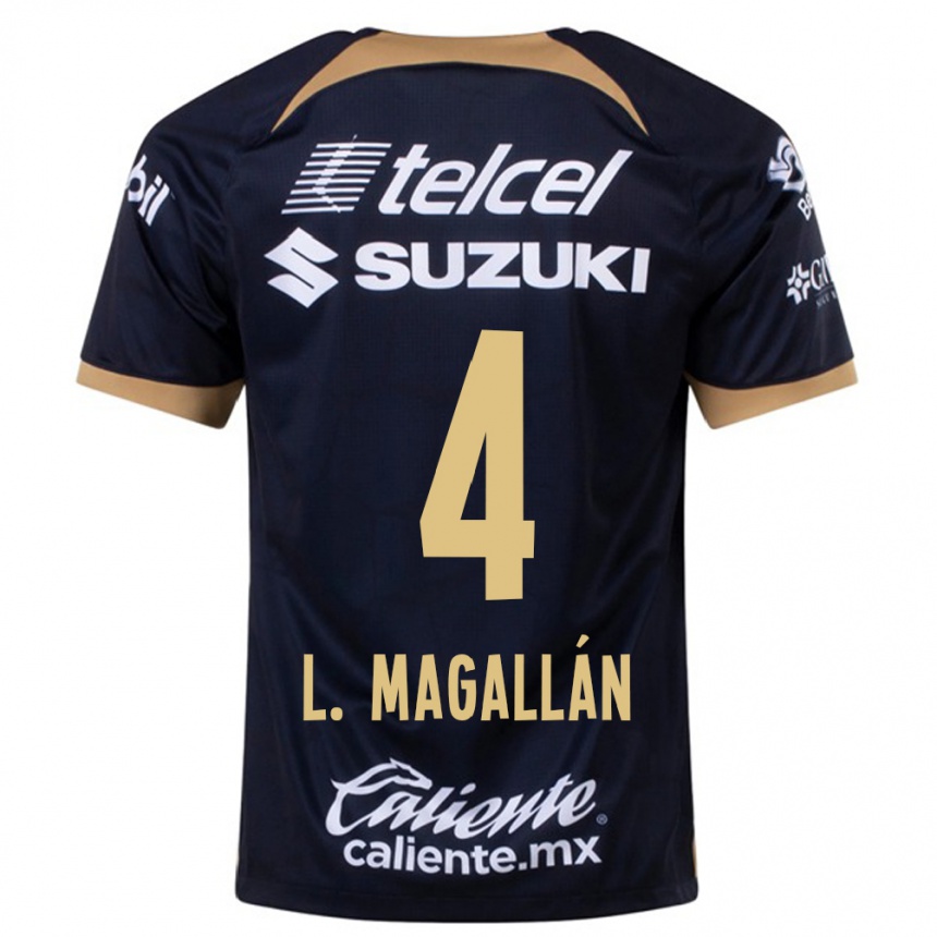 Hombre Fútbol Camiseta Lisandro Magallan #4 Azul Oscuro 2ª Equipación 2023/24 México
