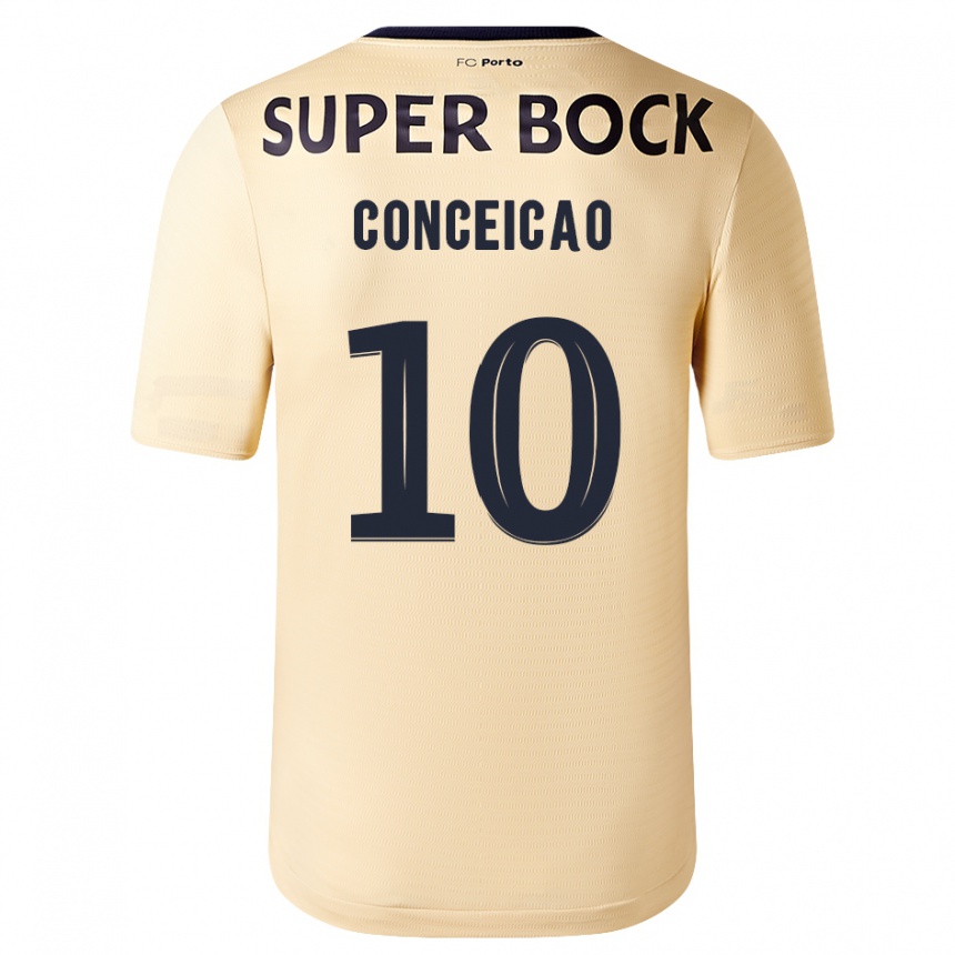 Mujer Fútbol Camiseta Francisco Conceicao #10 Beige-Dorado 2ª Equipación 2023/24 México