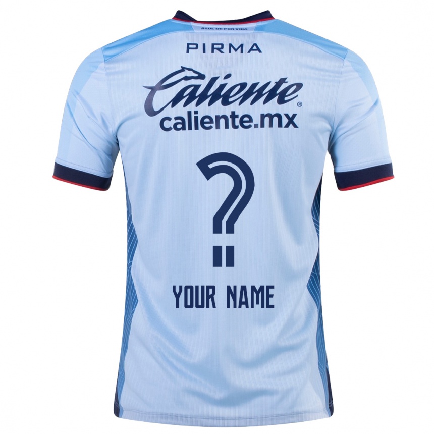 Mujer Fútbol Camiseta Su Nombre #0 Cielo Azul 2ª Equipación 2023/24 México