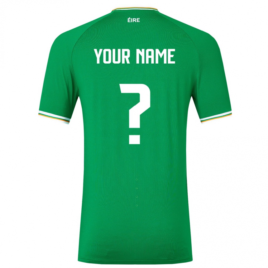 Niño Fútbol Camiseta Irlanda Su Nombre #0 Verde 1ª Equipación 24-26 México