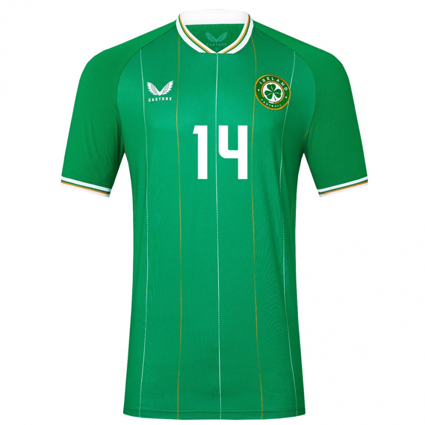 Niño Fútbol Camiseta Irlanda Freya Healy #14 Verde 1ª Equipación 24-26 México