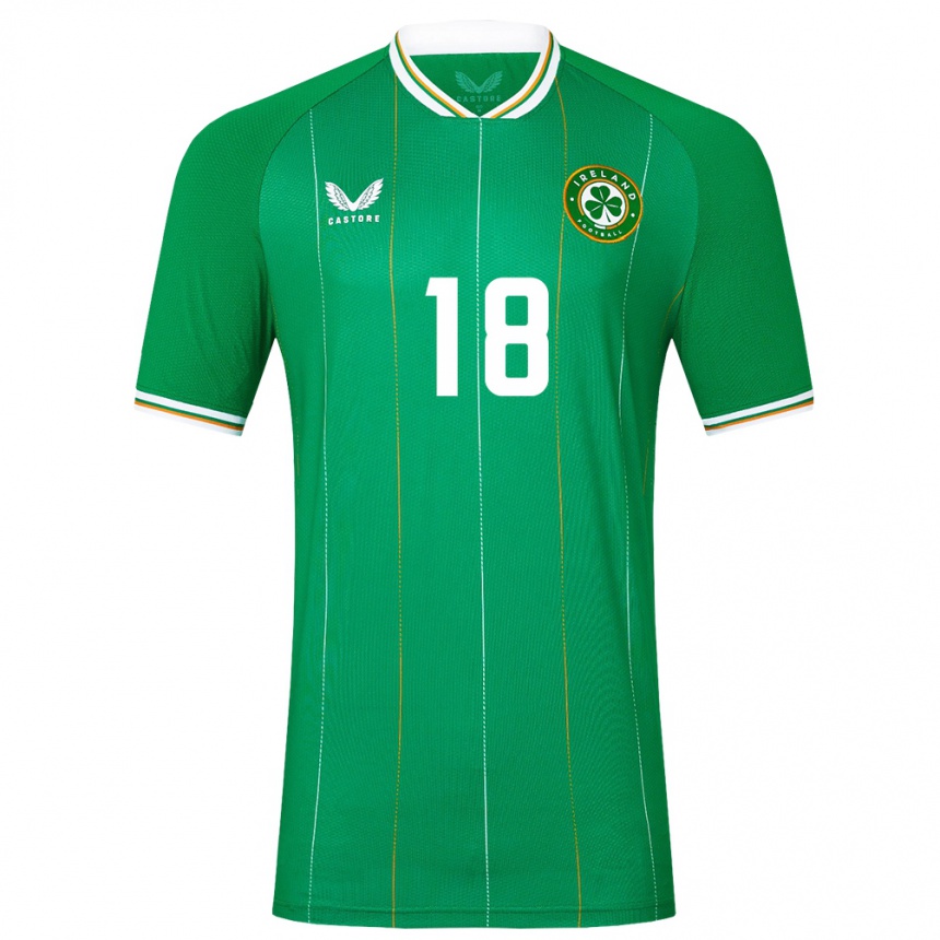 Niño Fútbol Camiseta Irlanda Christy Grogan #18 Verde 1ª Equipación 24-26 México