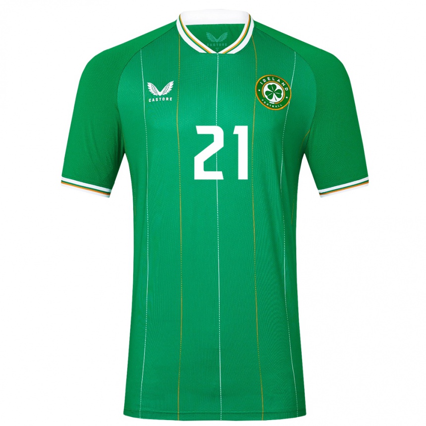 Niño Fútbol Camiseta Irlanda Lily Agg #21 Verde 1ª Equipación 24-26 México