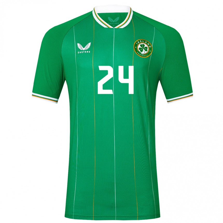 Niño Fútbol Camiseta Irlanda Sean Roughan #24 Verde 1ª Equipación 24-26 México