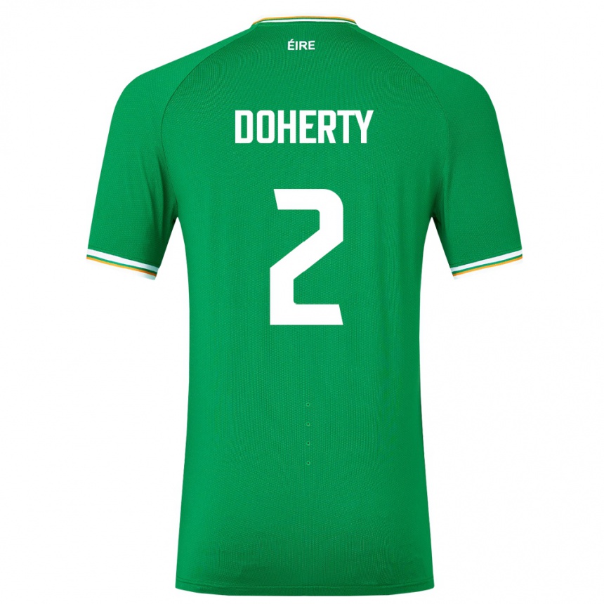 Niño Fútbol Camiseta Irlanda Matt Doherty #2 Verde 1ª Equipación 24-26 México