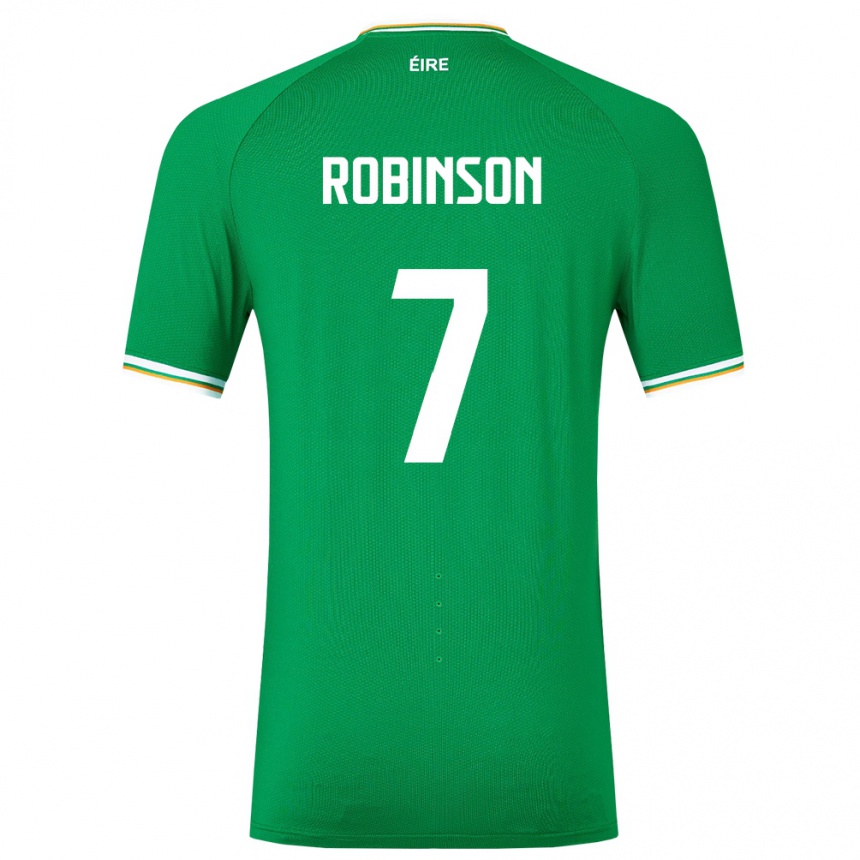 Niño Fútbol Camiseta Irlanda Callum Robinson #7 Verde 1ª Equipación 24-26 México