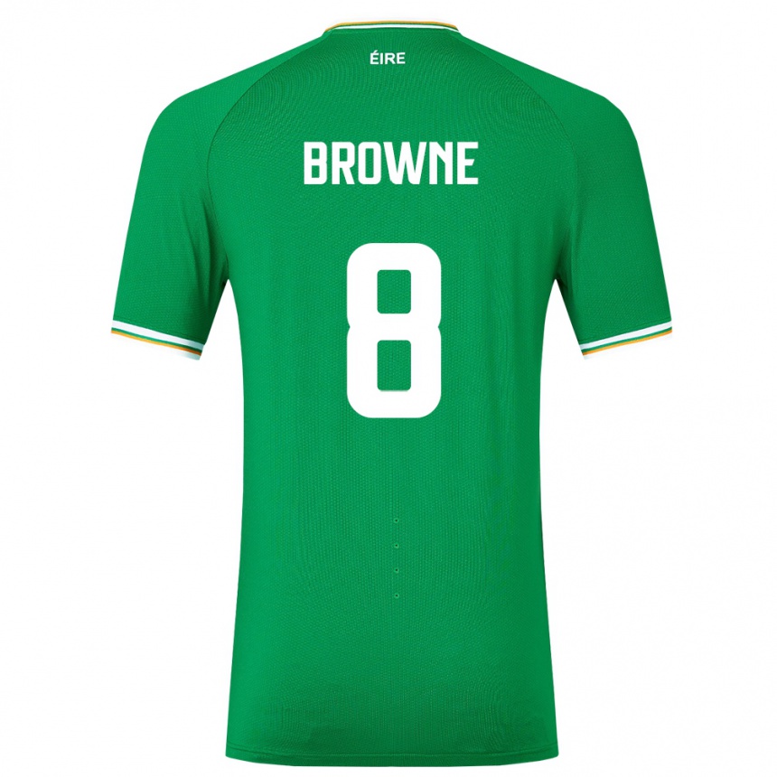 Niño Fútbol Camiseta Irlanda Alan Browne #8 Verde 1ª Equipación 24-26 México