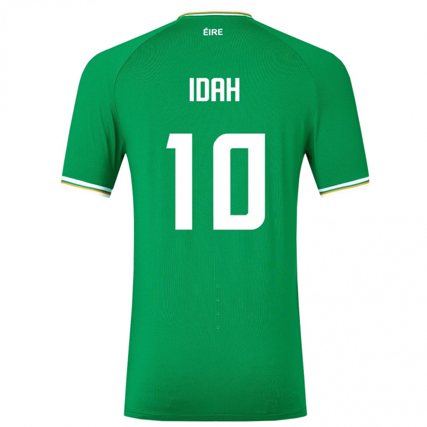 Niño Fútbol Camiseta Irlanda Adam Idah #10 Verde 1ª Equipación 24-26 México