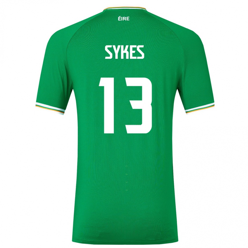 Niño Fútbol Camiseta Irlanda Mark Sykes #13 Verde 1ª Equipación 24-26 México
