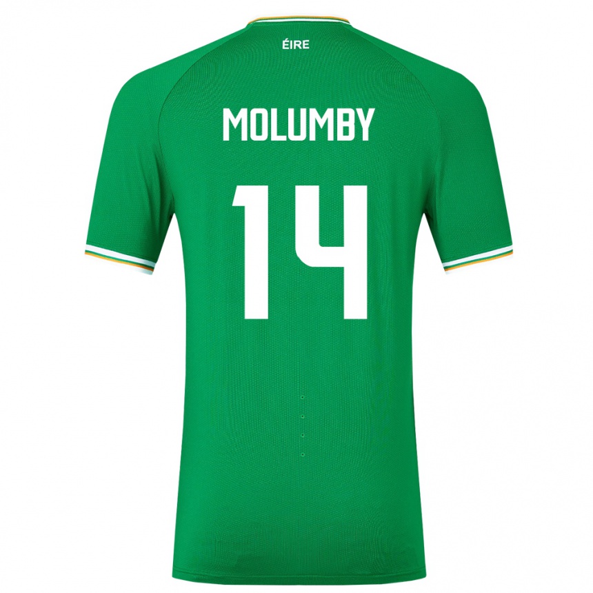 Niño Fútbol Camiseta Irlanda Jayson Molumby #14 Verde 1ª Equipación 24-26 México