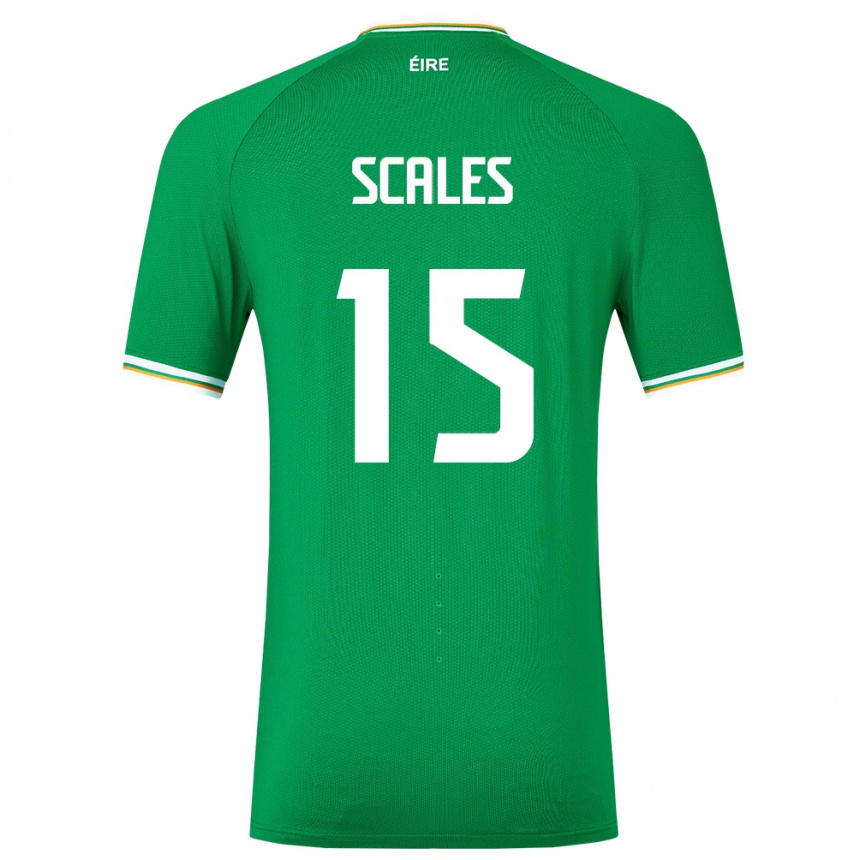 Niño Fútbol Camiseta Irlanda Liam Scales #15 Verde 1ª Equipación 24-26 México