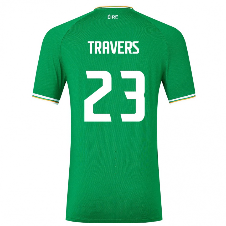 Niño Fútbol Camiseta Irlanda Mark Travers #23 Verde 1ª Equipación 24-26 México