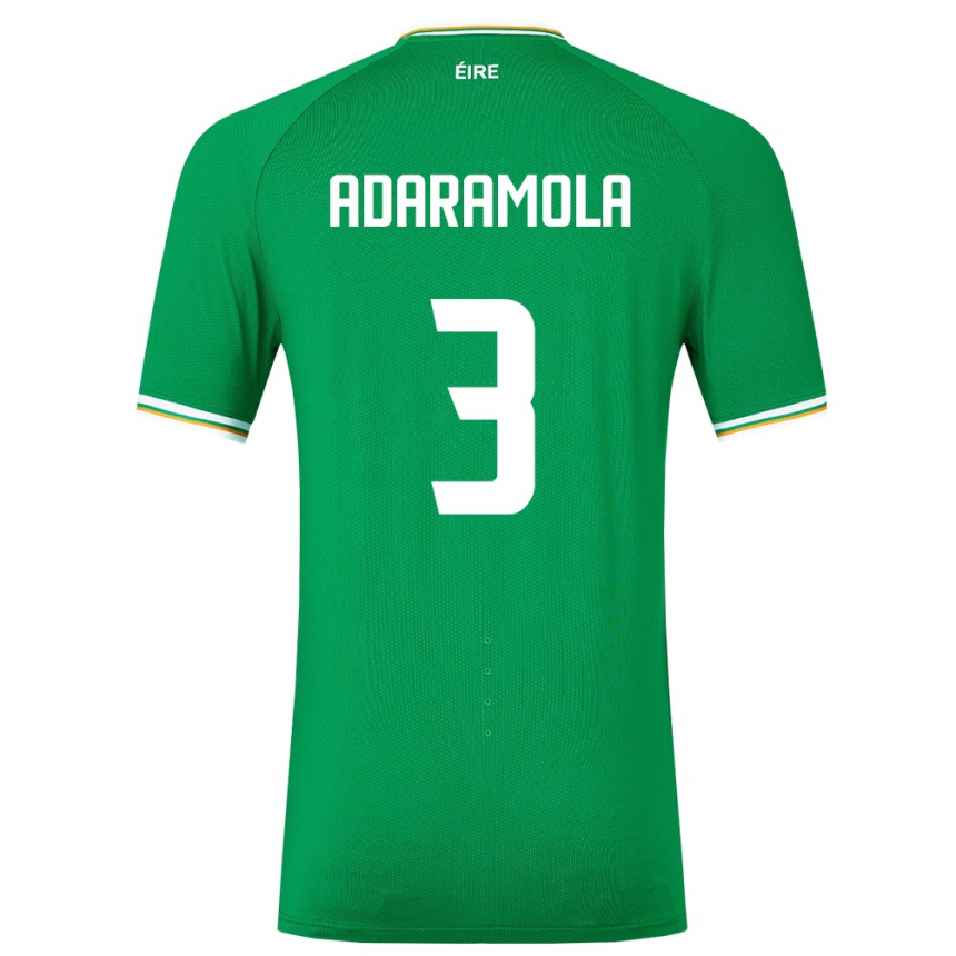 Niño Fútbol Camiseta Irlanda Tayo Adaramola #3 Verde 1ª Equipación 24-26 México