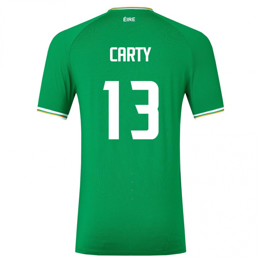 Niño Fútbol Camiseta Irlanda Conor Carty #13 Verde 1ª Equipación 24-26 México