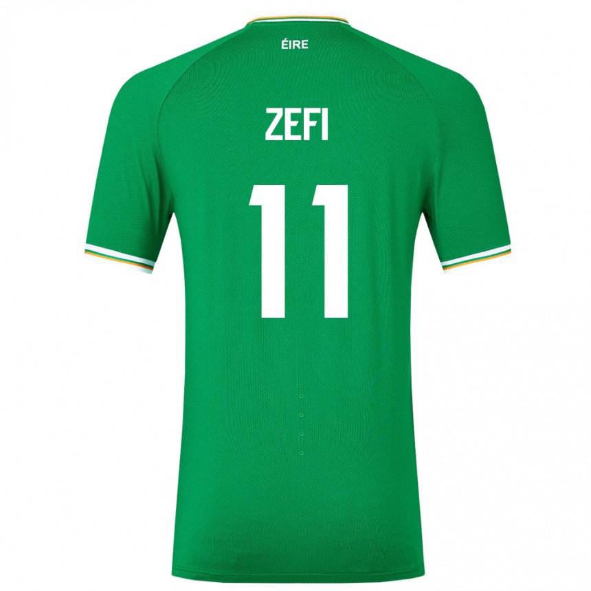 Niño Fútbol Camiseta Irlanda Kevin Zefi #11 Verde 1ª Equipación 24-26 México