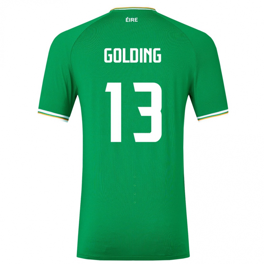 Niño Fútbol Camiseta Irlanda James Golding #13 Verde 1ª Equipación 24-26 México