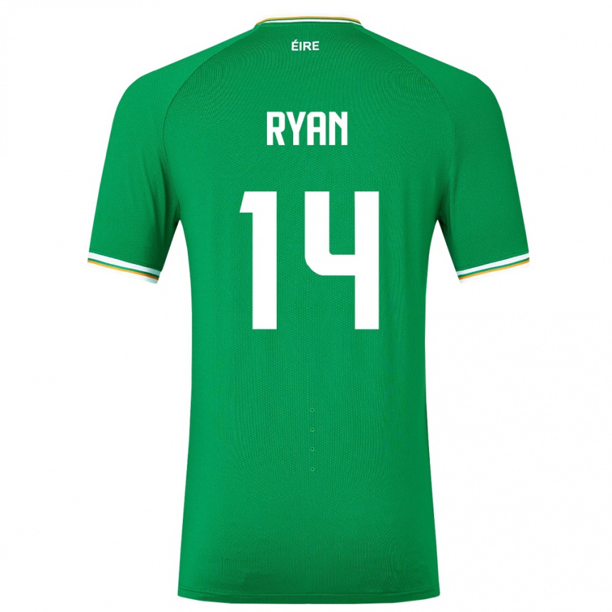 Niño Fútbol Camiseta Irlanda John Ryan #14 Verde 1ª Equipación 24-26 México