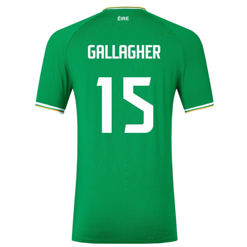 Niño Fútbol Camiseta Irlanda Oisín Gallagher #15 Verde 1ª Equipación 24-26 México