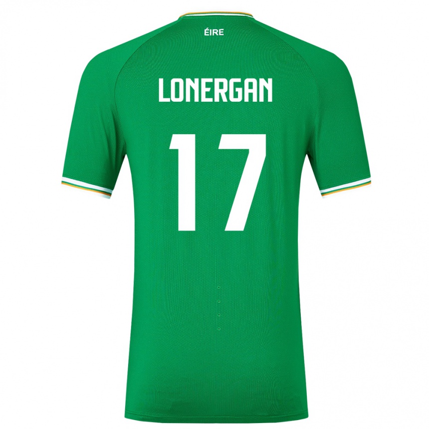 Niño Fútbol Camiseta Irlanda Tom Lonergan #17 Verde 1ª Equipación 24-26 México