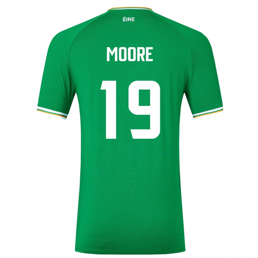 Niño Fútbol Camiseta Irlanda Sean Moore #19 Verde 1ª Equipación 24-26 México