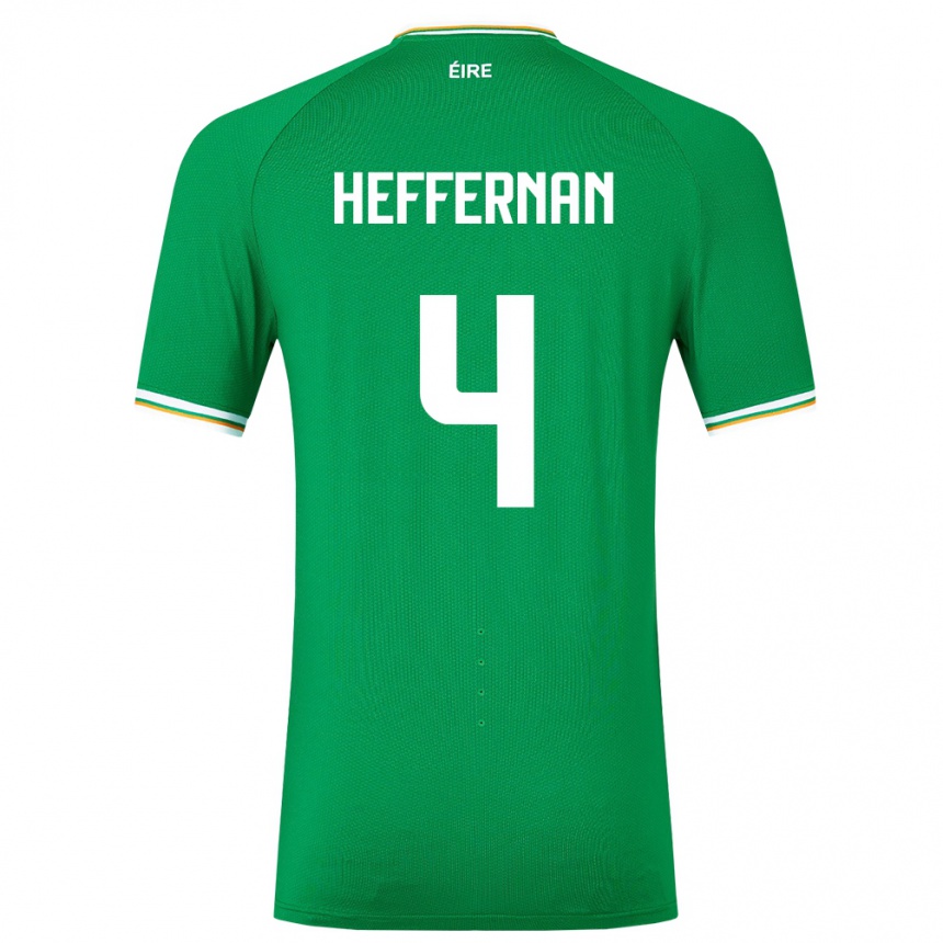 Niño Fútbol Camiseta Irlanda Cathal Heffernan #4 Verde 1ª Equipación 24-26 México