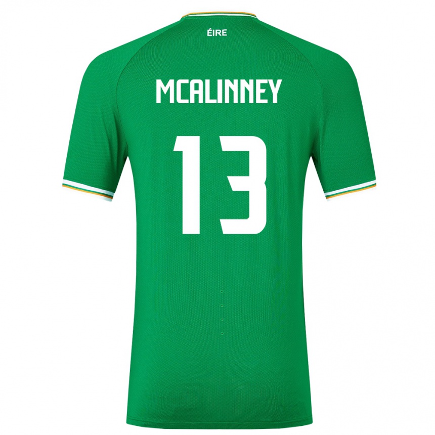 Niño Fútbol Camiseta Irlanda Liam Mcalinney #13 Verde 1ª Equipación 24-26 México