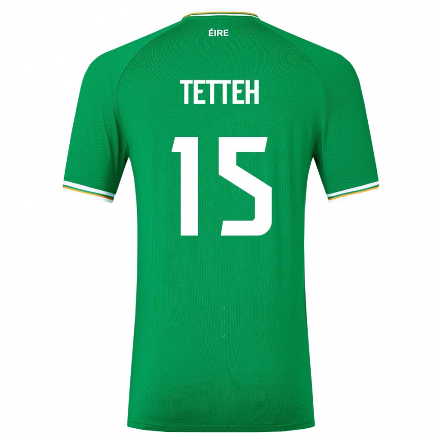 Niño Fútbol Camiseta Irlanda Gideon Tetteh #15 Verde 1ª Equipación 24-26 México