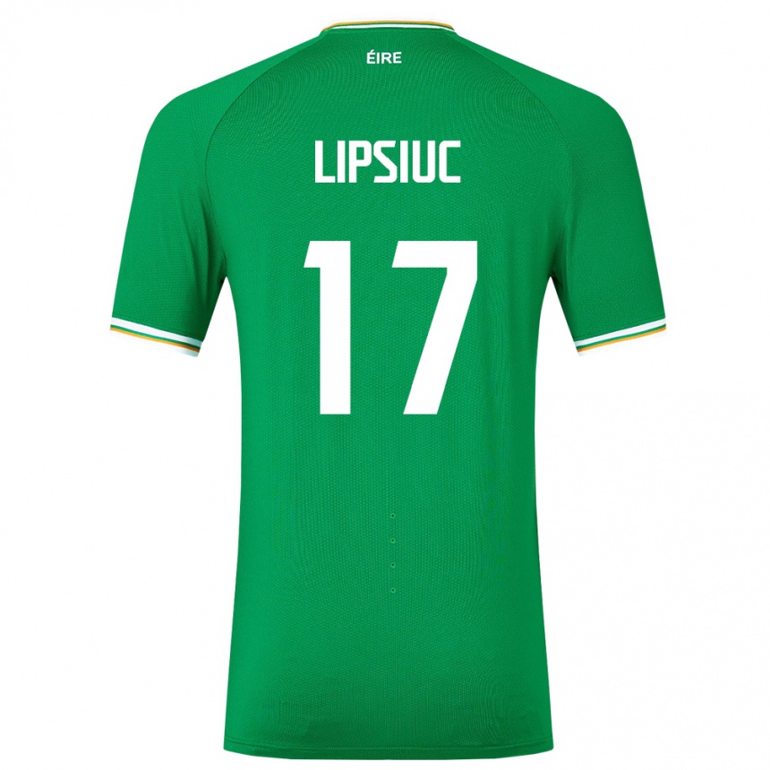 Niño Fútbol Camiseta Irlanda Darius Lipsiuc #17 Verde 1ª Equipación 24-26 México