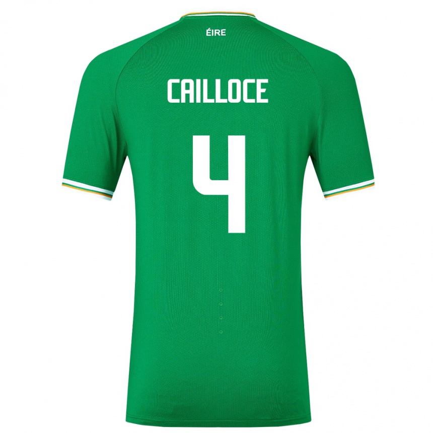 Niño Fútbol Camiseta Irlanda Luca Cailloce #4 Verde 1ª Equipación 24-26 México