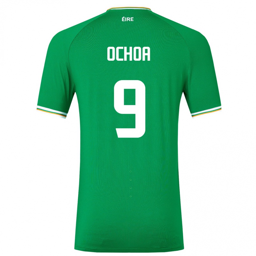 Niño Fútbol Camiseta Irlanda Aarón Ochoa #9 Verde 1ª Equipación 24-26 México