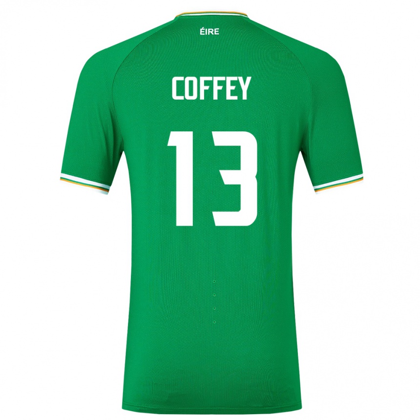 Niño Fútbol Camiseta Irlanda Fiachra Coffey #13 Verde 1ª Equipación 24-26 México