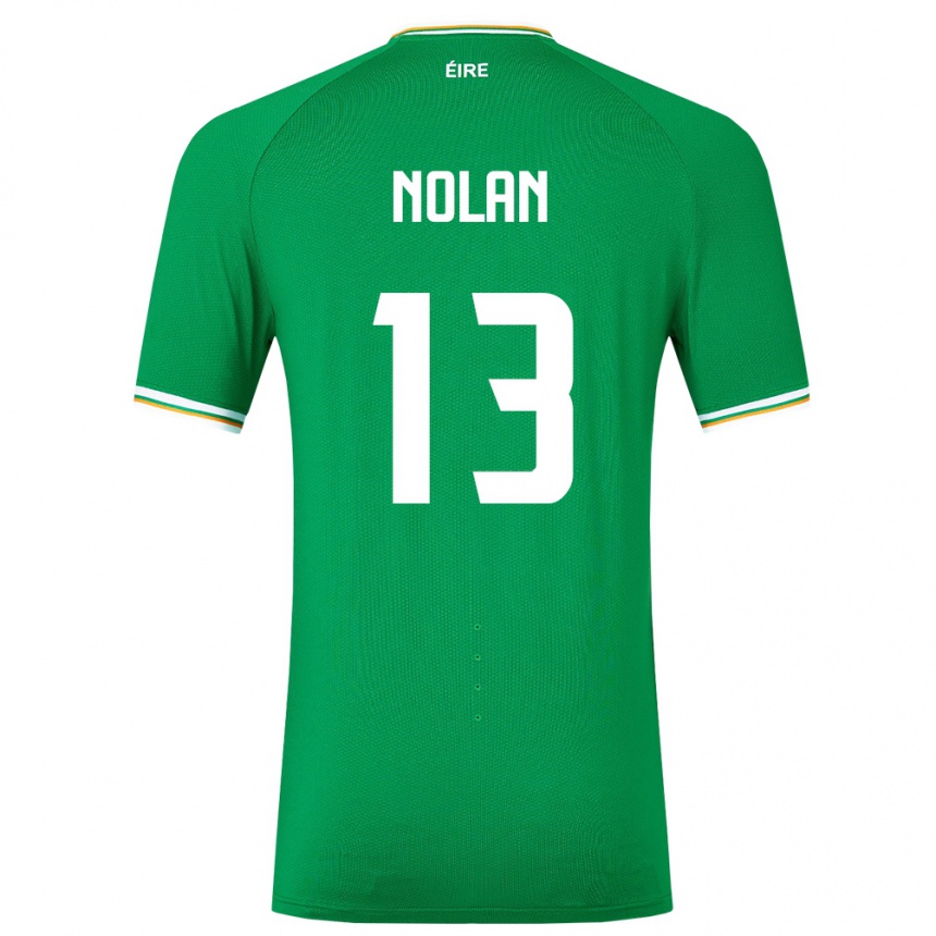 Niño Fútbol Camiseta Irlanda Hayley Nolan #13 Verde 1ª Equipación 24-26 México