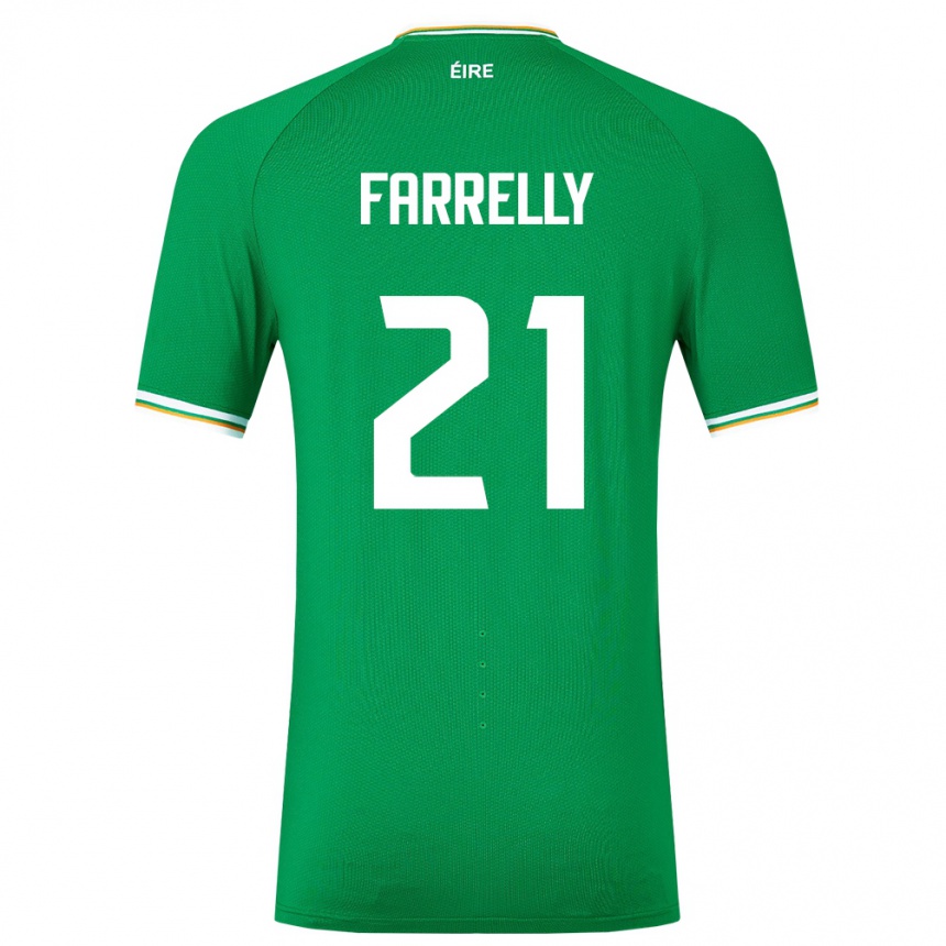 Niño Fútbol Camiseta Irlanda Sinead Farrelly #21 Verde 1ª Equipación 24-26 México