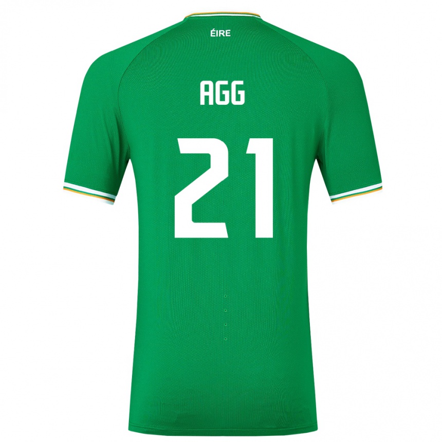 Niño Fútbol Camiseta Irlanda Lily Agg #21 Verde 1ª Equipación 24-26 México