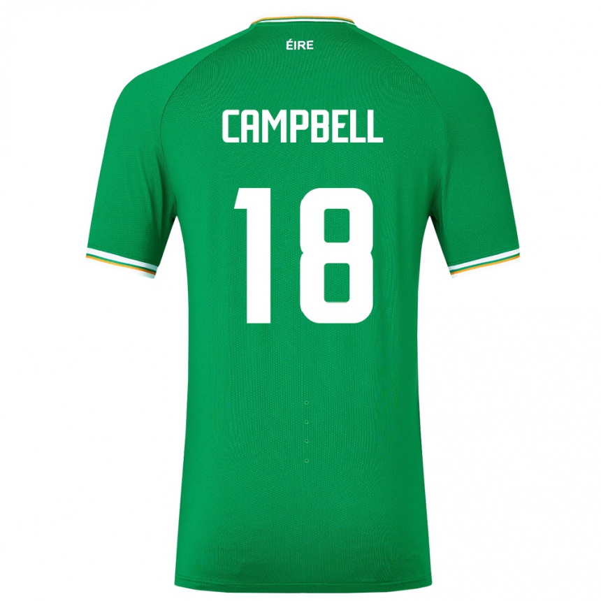 Niño Fútbol Camiseta Irlanda Megan Campbell #18 Verde 1ª Equipación 24-26 México