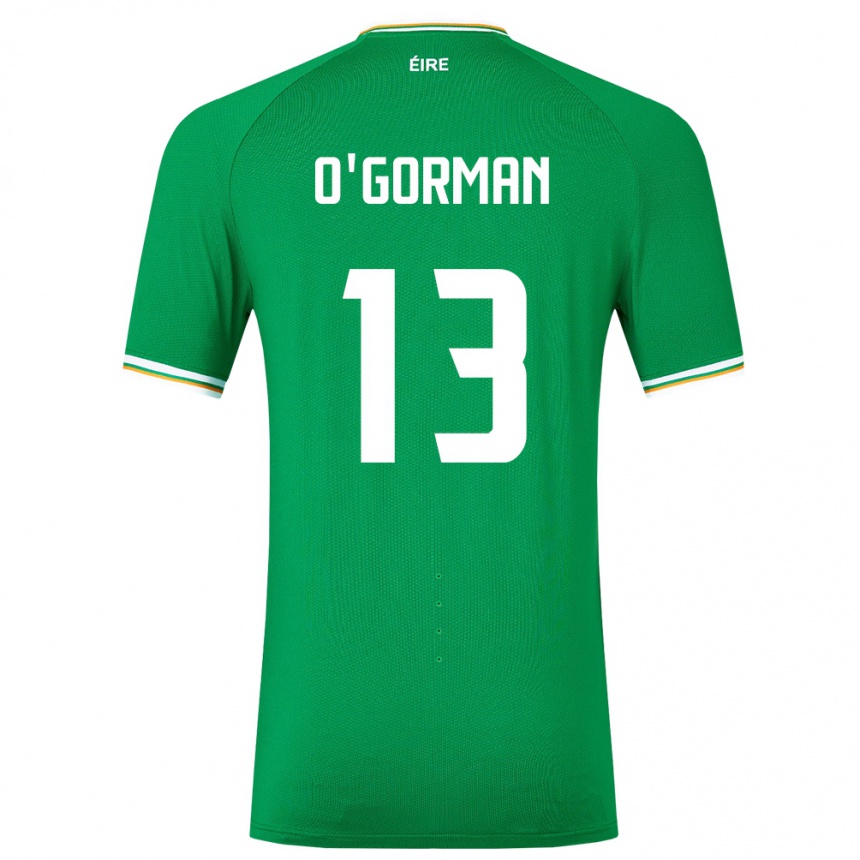 Niño Fútbol Camiseta Irlanda Áine O'gorman #13 Verde 1ª Equipación 24-26 México