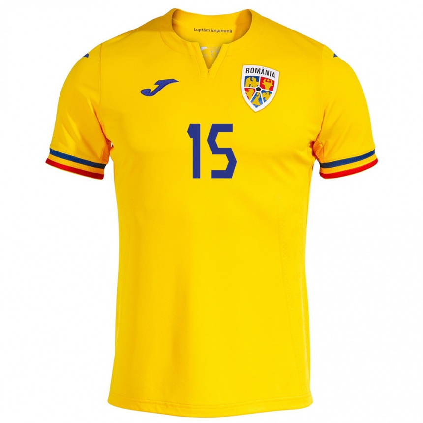 Niño Fútbol Camiseta Rumania Brigitta Gődér #15 Amarillo 1ª Equipación 24-26 México